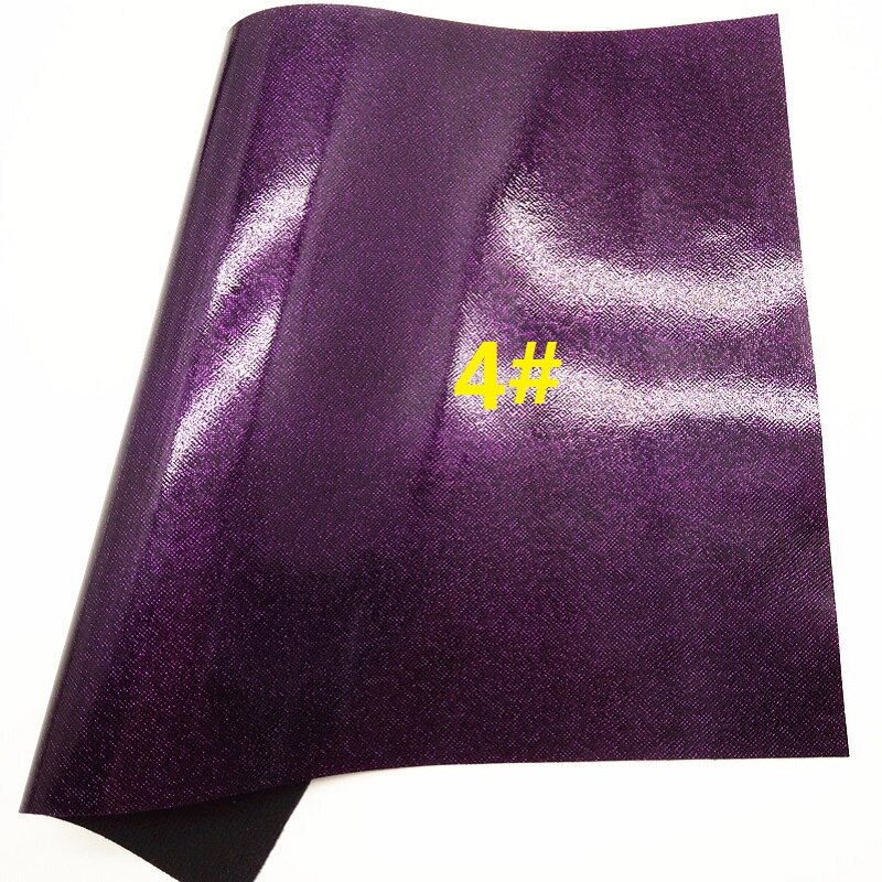 Purple Glitter leather, Plain Soft Faux Leather, Smooth Glitter Fabric For Bow A4 21x29CM Twinkling Ming KM149