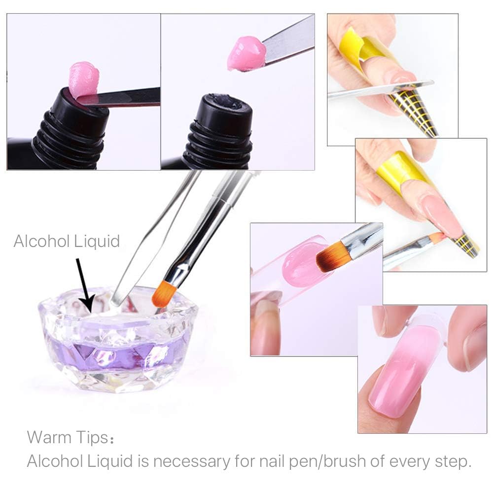 Cepillo y recogedor de gel, cepillo y espátula de 2 en 1, herramienta de cepillo de uñas de gel para gel de extensión de uñas acrílicas