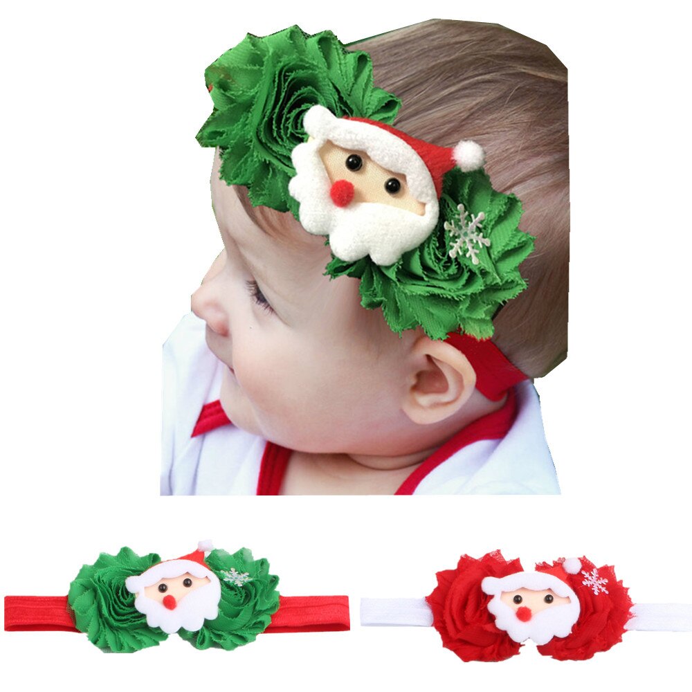 Diadema de decoración navideña con dibujos de Papá Noel, accesorios para el cabello, 2 uds.