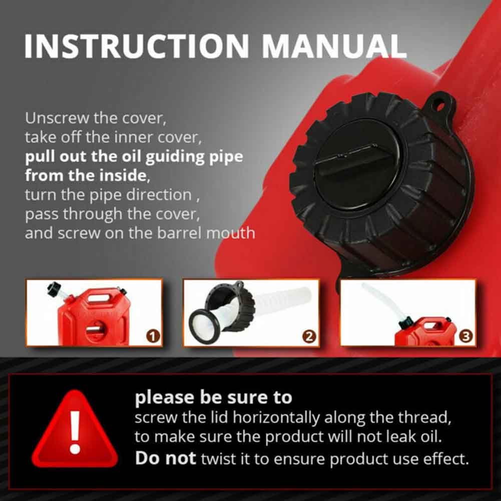 5L Red Gas Container Motorcycle Plastic Jerry Can Petrol Fuel Tank Portable UTV Backup Car Anti Static ATV With Mount