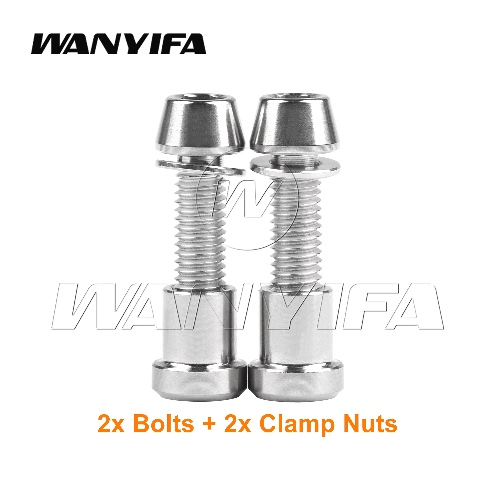 Wanyifa Perno de titanio con tuerca Tornillo de fijación de horquilla delantera para M5 X16 18 20 mm Cabeza cónica Pernos de cabeza cilíndrica Juego de sujetadores 2 piezas: Naranja