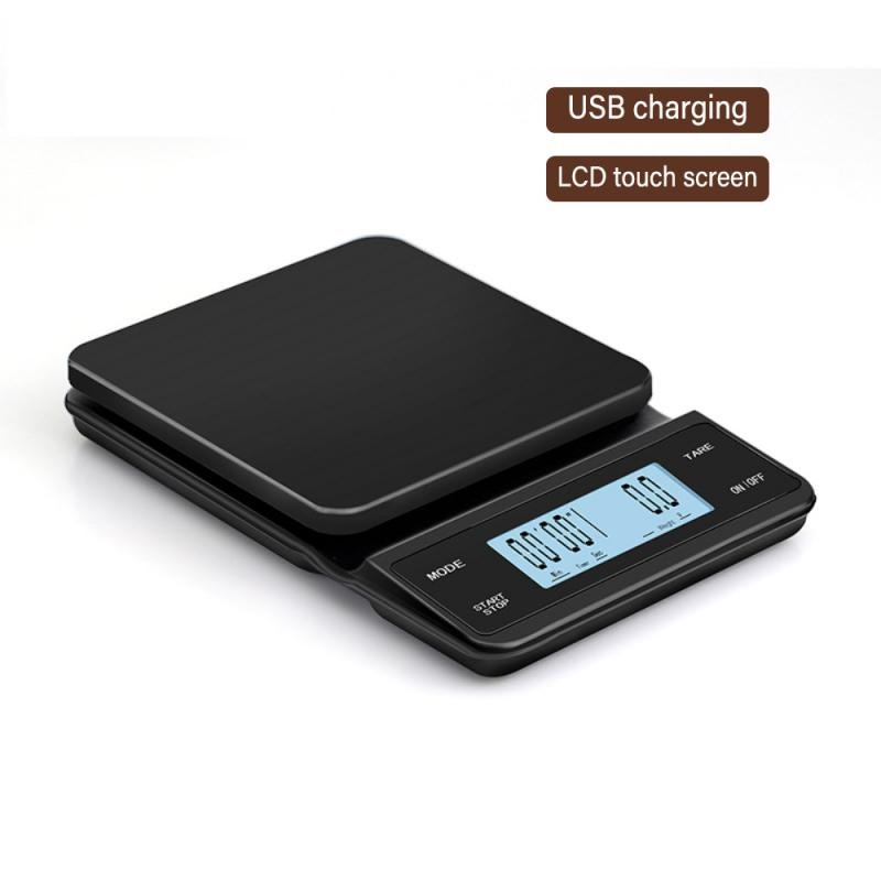 Kitchen Electronic Scale LCD Touch Screen USB Charging Version Bar Scale Chronograph Gram Scale Hand-made Coffee Meter