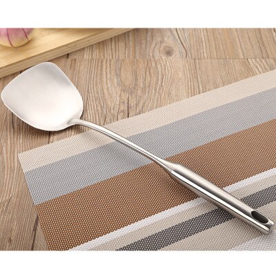 304 Roestvrij Staal Turner En Soeplepel Zilveren Pollepel Lepel Koken Tool Set Lange Steel Grote Keuken Kookgerei Muur hangen: Turner