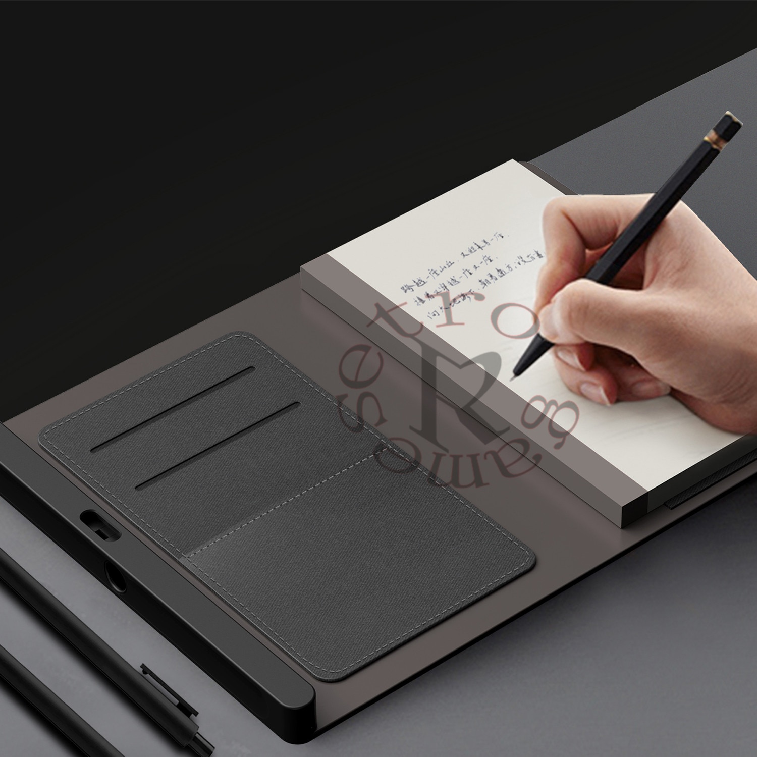 Anytek  l9s fingeraftrykslås multifunktionsledelse bog plan notesblok dagsorden forretningsmøde notebook plannerpen memo pad