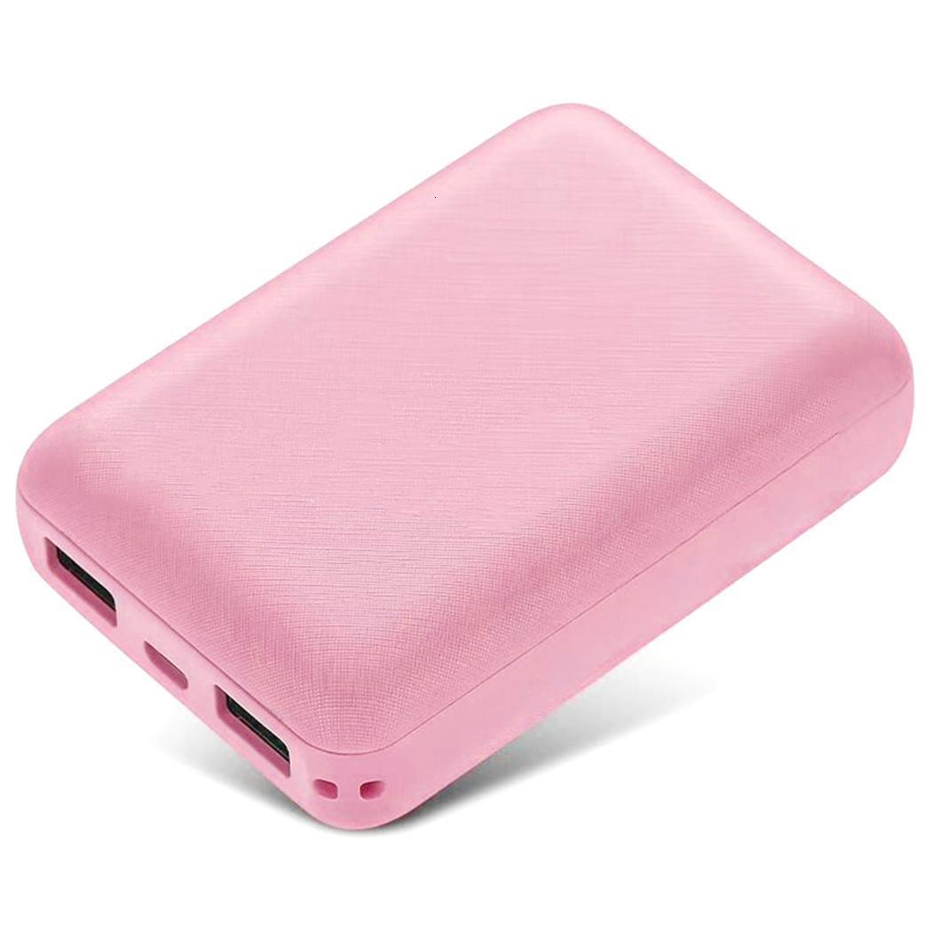 Geen Batterij Power Bank Case Dubbele Usb Externe Diy Batterij Shell Mobiele Telefoon Geval Oplader Powerbank Voor Xiaomi Iphone Samsung: Pink shell