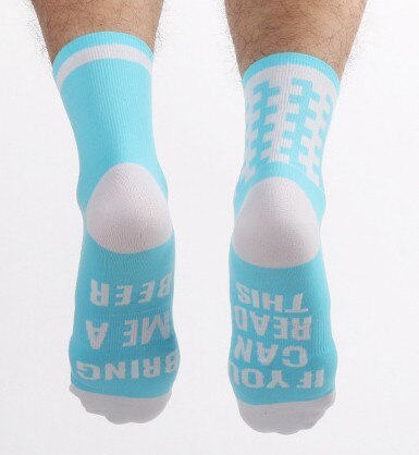 Hvis du kan læse denne unisex udendørs sport cykelsokker bjergsokker mtbbike sokker: Lyseblå