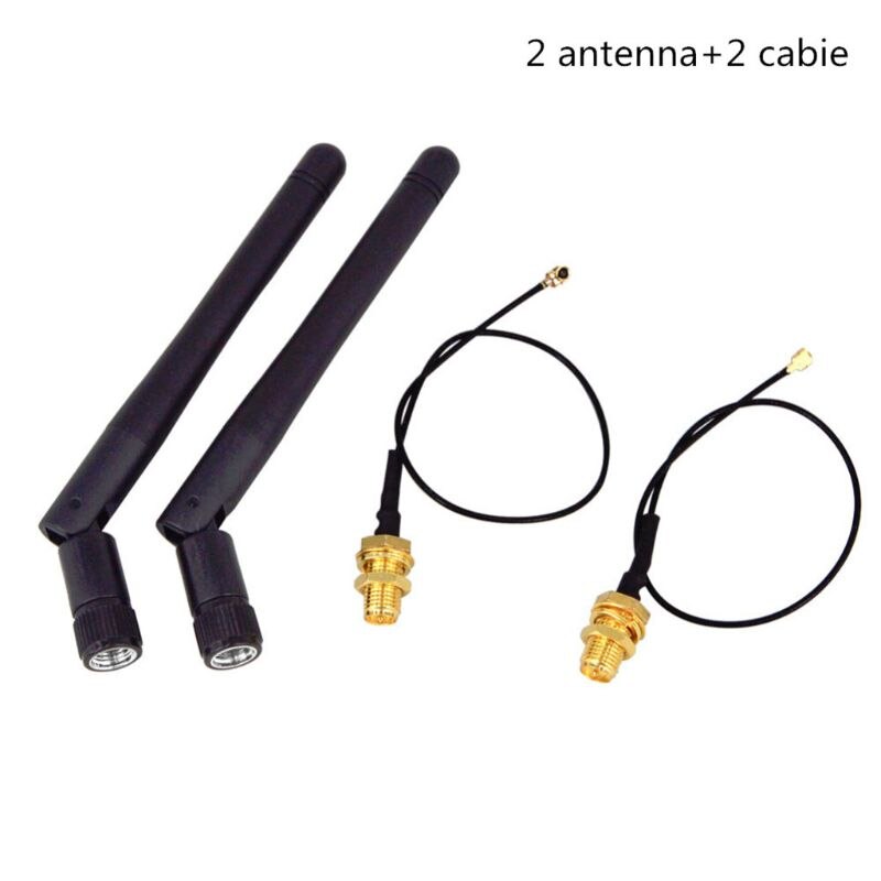 2 adet/grup 2.4GHz 3dBi WiFi 2.4g anten hava RP-SMA erkek kablosuz yönlendirici + 17cm PCI U.FL IPX RP SMA erkek Pigtail kablo RK9560