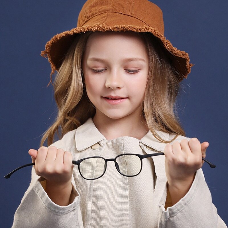 Gafas de luz azul para niños y niñas, montura óptica transparente, antideslumbrantes, con prescripción de ordenador, UV,