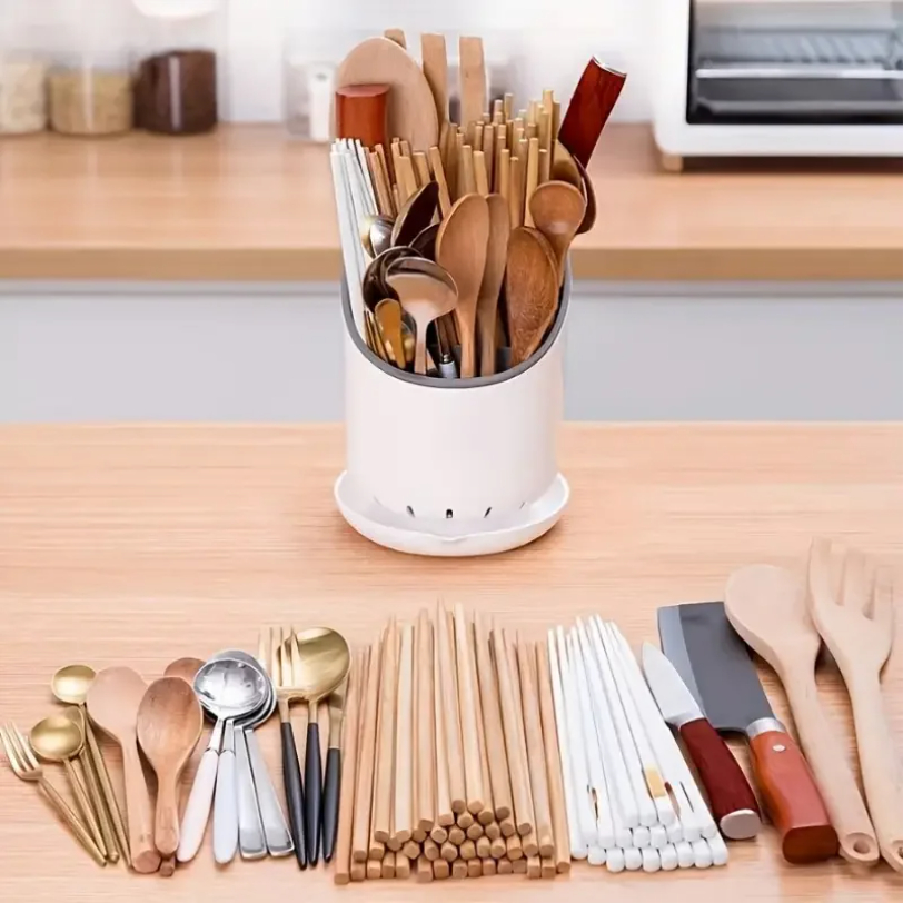 1pc Besteck Lagerung Halfter Kunststoff Abtropffläche Ablauf Behälter Trocknen Gestell Geschirr Tisch Messer Löffel Gabel Container Küche Werkzeug