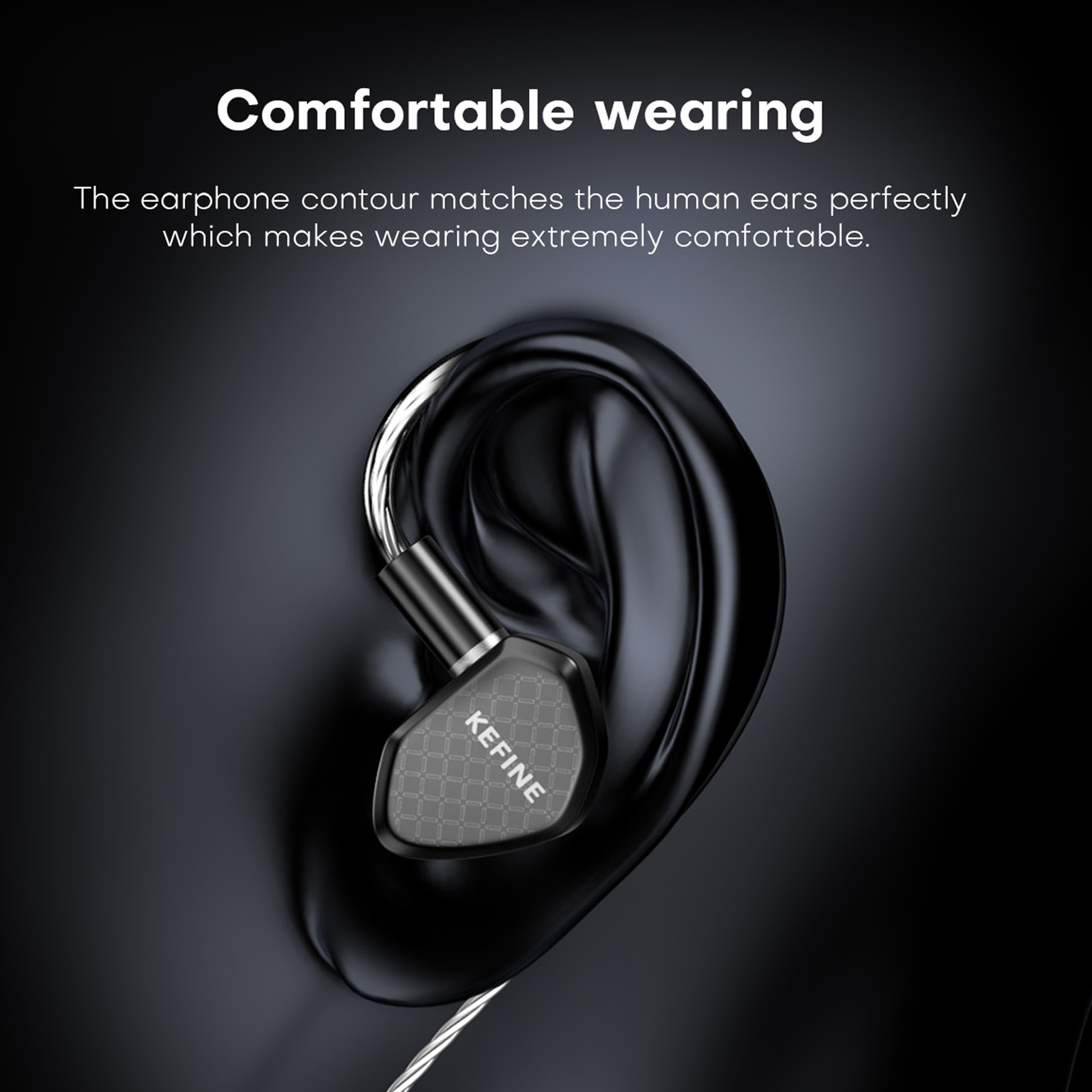 Kefine Klean 10mm membrana DLC dynamiczny sterownik IEMs słuchawki douszne Hi-Fi z dyszami i wygodnym 2-pinowym posrebrzanym kablem