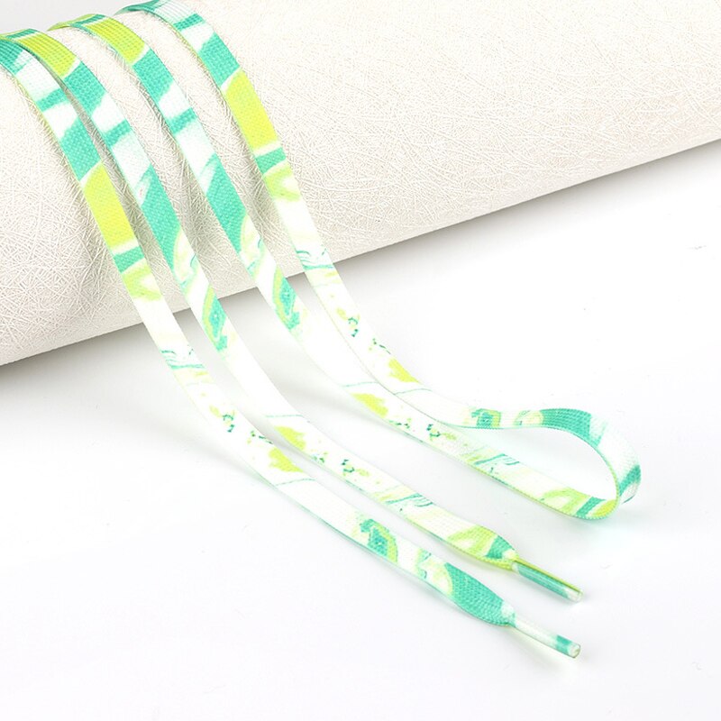 Tie-Dye Non-Fading Veters Casual Schoenen Schoenveters Voor Sneakers Schoen Kant Unisex Platte Boot Veters 120/140Cm Shoestrings: green / 140 CM