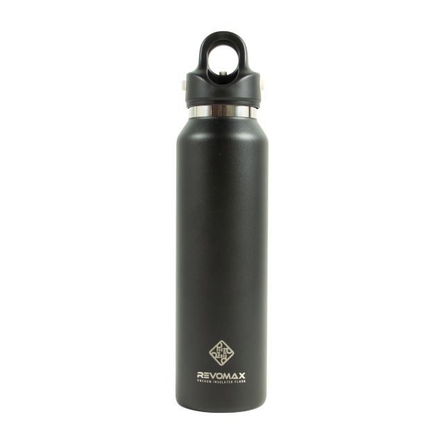 Revomax garrafa térmica de parede dupla, para esportes, 473ml, aço inoxidável 304, frasco a vácuo, copo isolado, à prova de vazamento de água: ONYX BLACK
