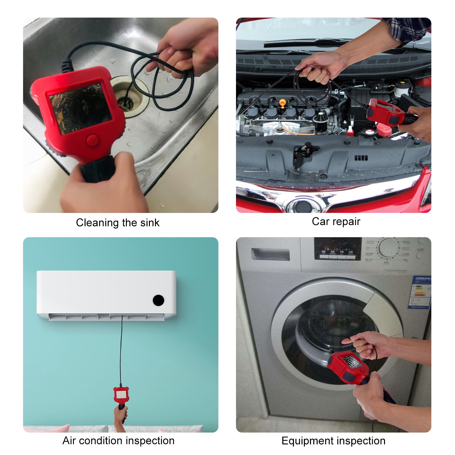 Industrial Endoscope 2.4 Inch Screen Inspection Camera 5.5mm Handheld Endoscope Waterproof Borescope