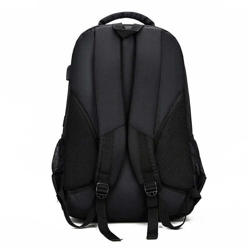 Zwarte Rugzak Mannen Nylon Waterdichte Grote Capaciteit Studenten Hoge Schooltas Pak Mannelijke Back Pack Laptop 15.6 Inch Usb