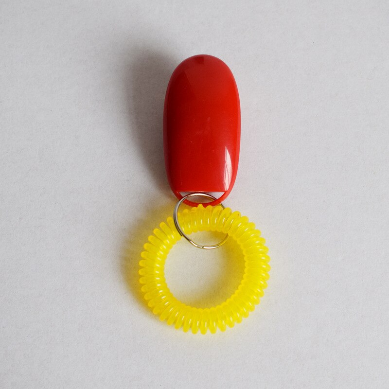 5pcs Pet Cat Dog Training Clicker Portable Dog Button Clicker Sound Trainer Pet Train Tool Wrist Strap Key Chain Accessory: Red