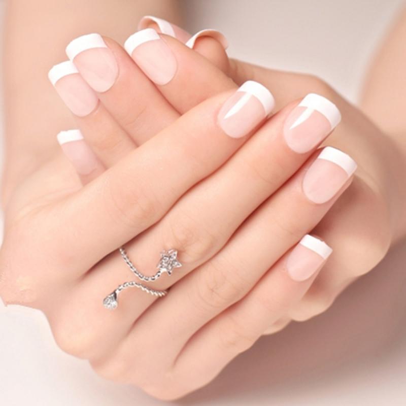 24 stuks nepnagels met lijm, populaire lange ronde patch, pure kleur nagelchip, nail art accessoires, diy nagelgereedschap