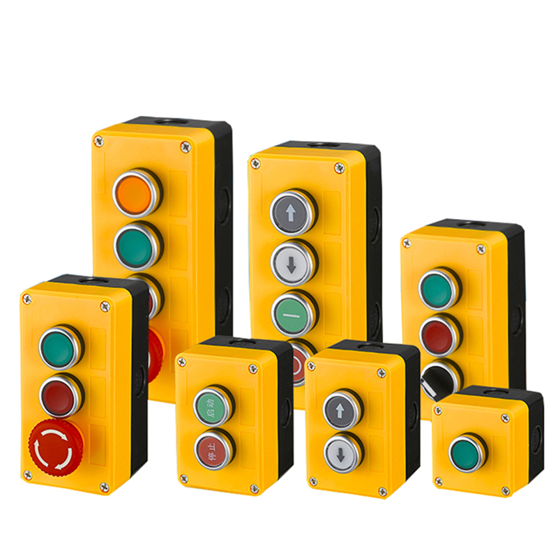Button switch control box plastic hand-held self starting button waterproof box electrical industrial emergency stop LA38