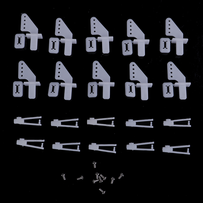 10 juegos de cerradura mediana en bocina de Control de nailon y horquilla, juego de 21mm, elevadores de alerones Servo de timón para avión de ala fija RC