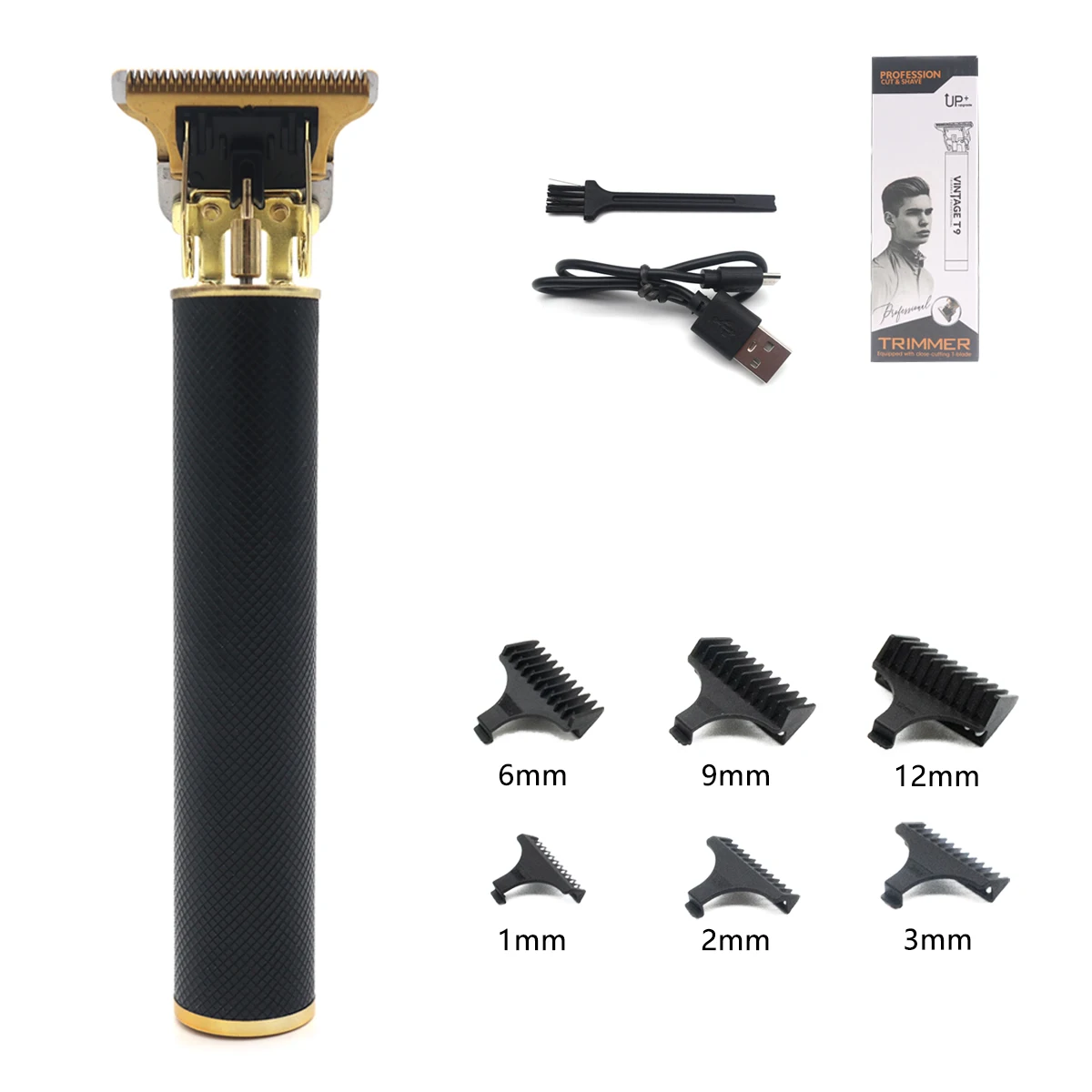 Offre spéciale Vintage T9 électrique sans fil Machine de coupe de cheveux tondeuse de barbier pour hommes tondeuse rasoir barbe briquet: WHITE