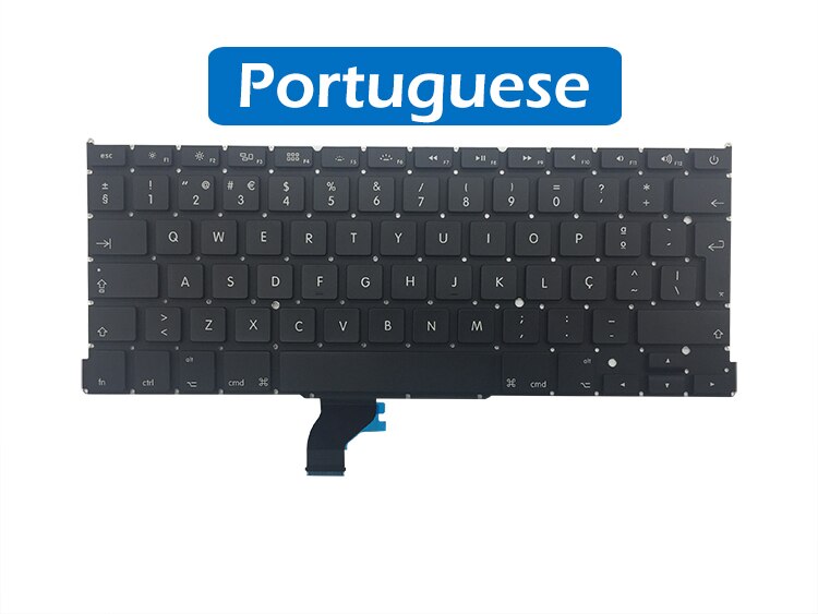 A1502 teclado de repuesto con noruego sueco suizo portugués para Macbook Pro 13 pulgadas Retina Año: Portuguese