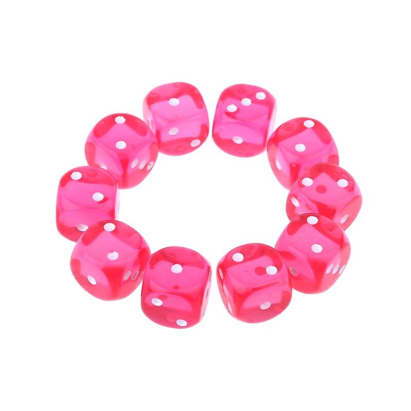 10 pçs/set 16mm d3 seis lados cubos grânulos para mesa de trabalho jogando jogos