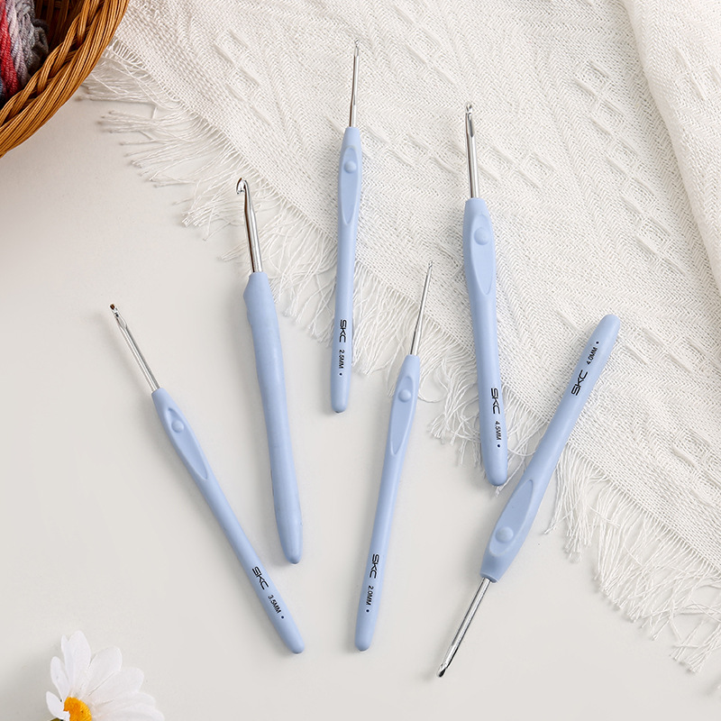 Gancho de ganchillo de 1,5 MM-6MM, ganchos de aluminio ergonómicos con mango suave con 10 tamaños para manualidades DIY, suministros de ganchillo para tejer