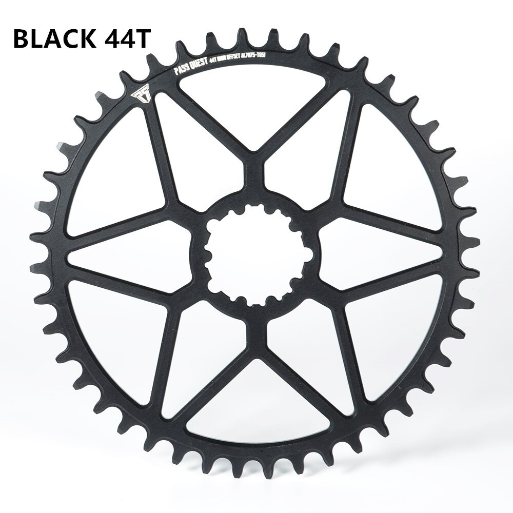 PASS QUEST SRAM gx xx1 eagle GXP round mountain bike narrow sprocket 30-44T bicycle bicycle sprocket 0mm offset crank 7075 alum: BLACK 44T