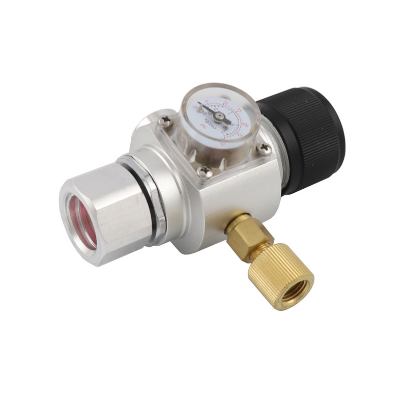 Beer Keg Charger CO2 Dispenser 0-30PSI Mini Gas Regulator Soda Adapter 3/8" to Tr21.4 Gas Ball Lock Disconnect for Homebrewing