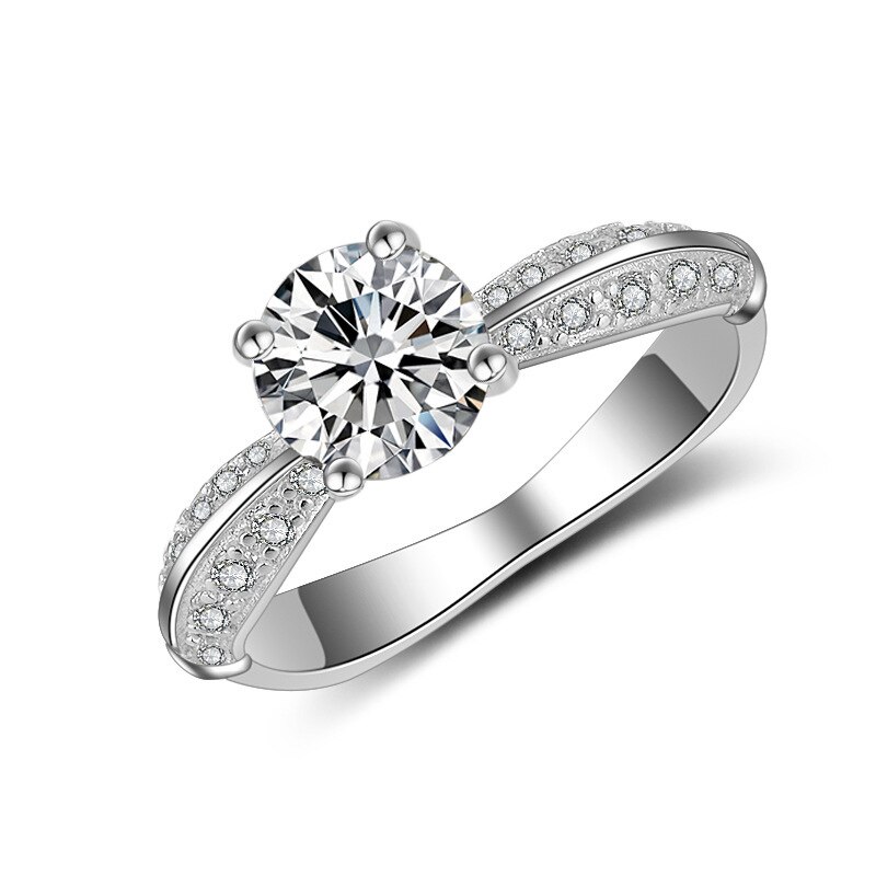 Ægte solid sølv  s925 ringe til kvinder anillos mujer hvide diamantsmykker anillos de bizuteria ædelsten med pude zirconia