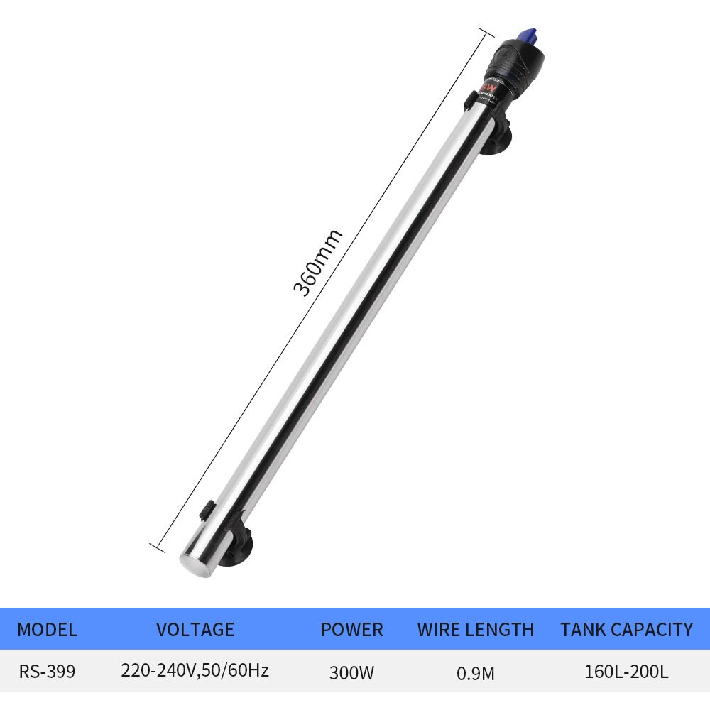 Resun RS-25W/50W/100W/200W/300W Aquarium Heizstab Aquarium Konstante temperatur Stange Aquarium Heizung Aquarium Zubehör: RS-399 300W
