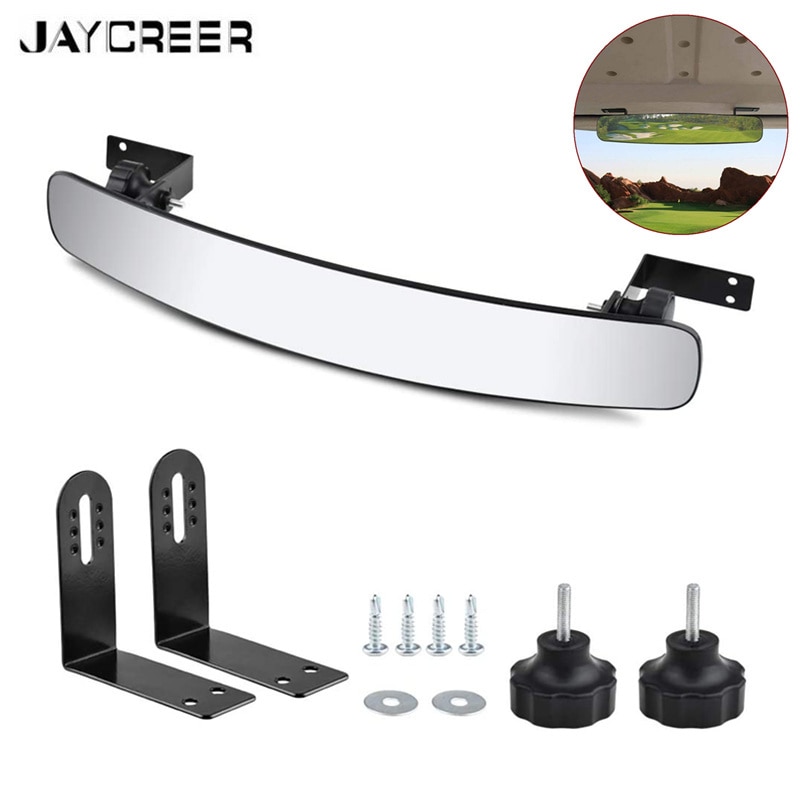 JayCreer Golf Cart Rear View Mirror,16.5" Extra Wide 180 Degree Panoramic Rear View Mirror For Golf Cart EZGO Club Car Yamaha