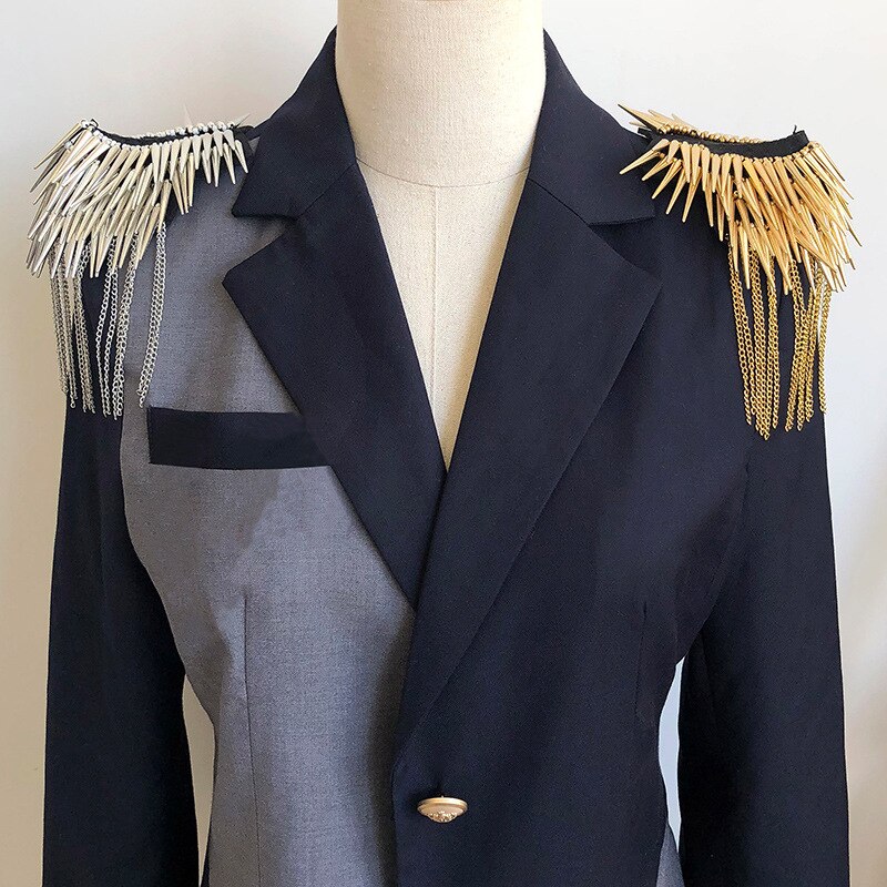 Épaulette en cristal strass, Punk Rivet glands épaule bras Badge broche