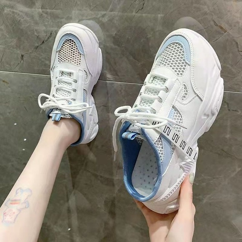 Neue Frauen Turnschuhe Hausschuhe Atmungsaktivem Gittergewebe lässig Maultiere Schuhe Weibliche Sneaker Spitze hoch Freizeit Frauen Vulkanisieren Rutschen