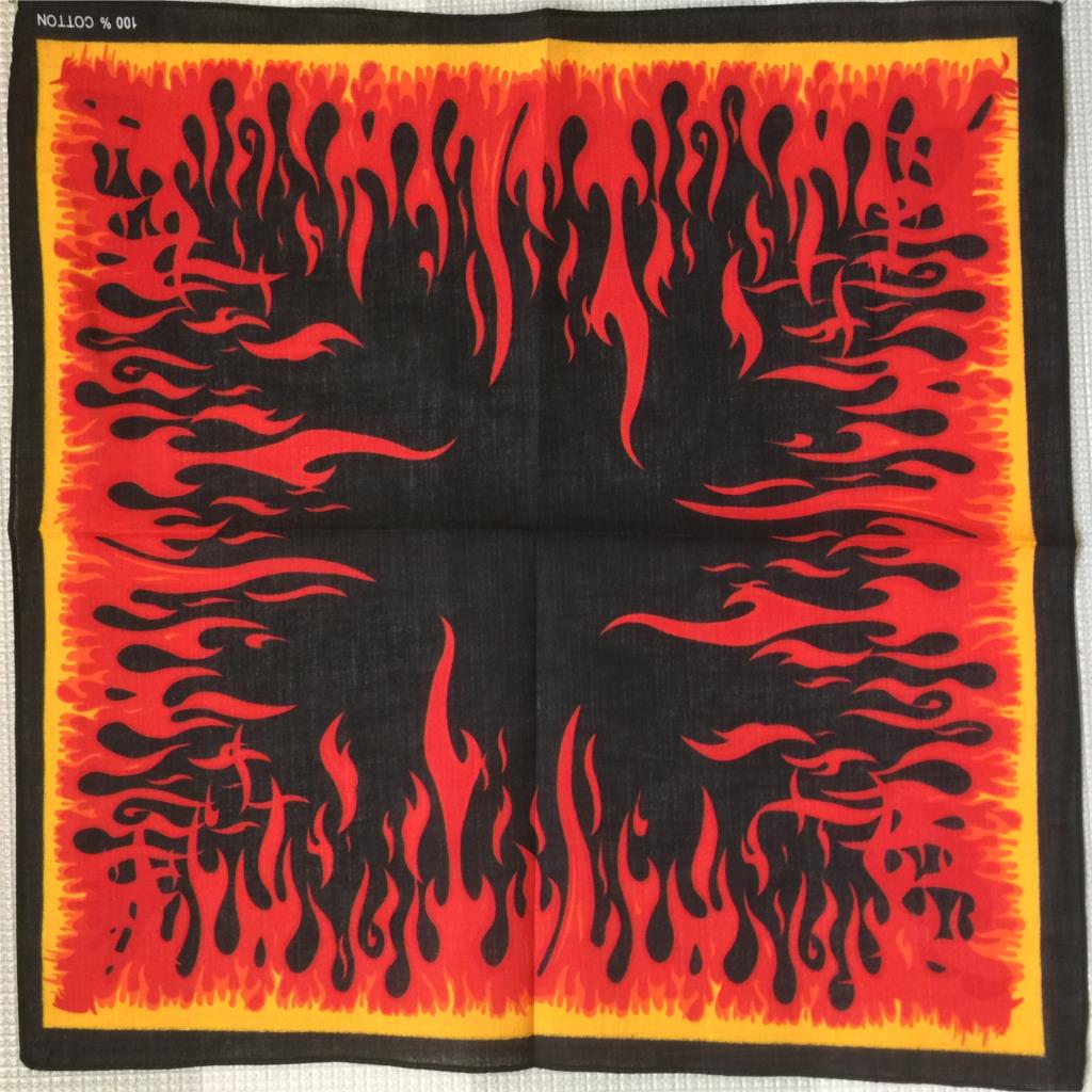 Los hombres chico mujeres Hip Hop Pañuelo cuadrado pañuelo de llamas de fuego imprimir pañuelos de bandana diadema cuello muñeca de banda Headtie Pañuelo cuadrado: f-112