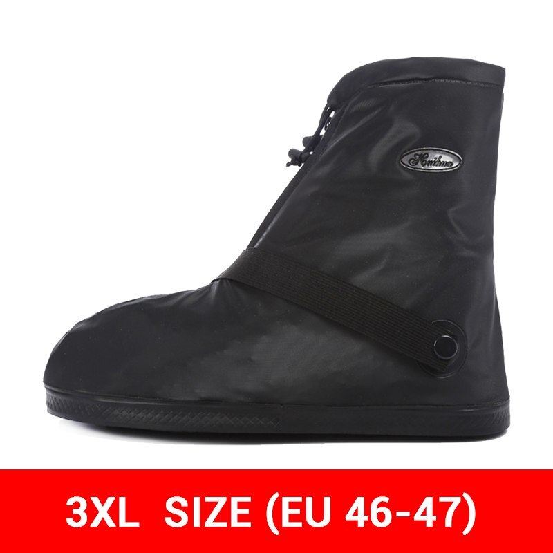 Motorrad Regen Schuhe Abdeckungen Motorrad Stiefel Überschuhe Wasserdichte Fahrrad Radfahren Biker Rutschfeste Regendicht Moto Stiefel Reusable: H-188-3XL-Black