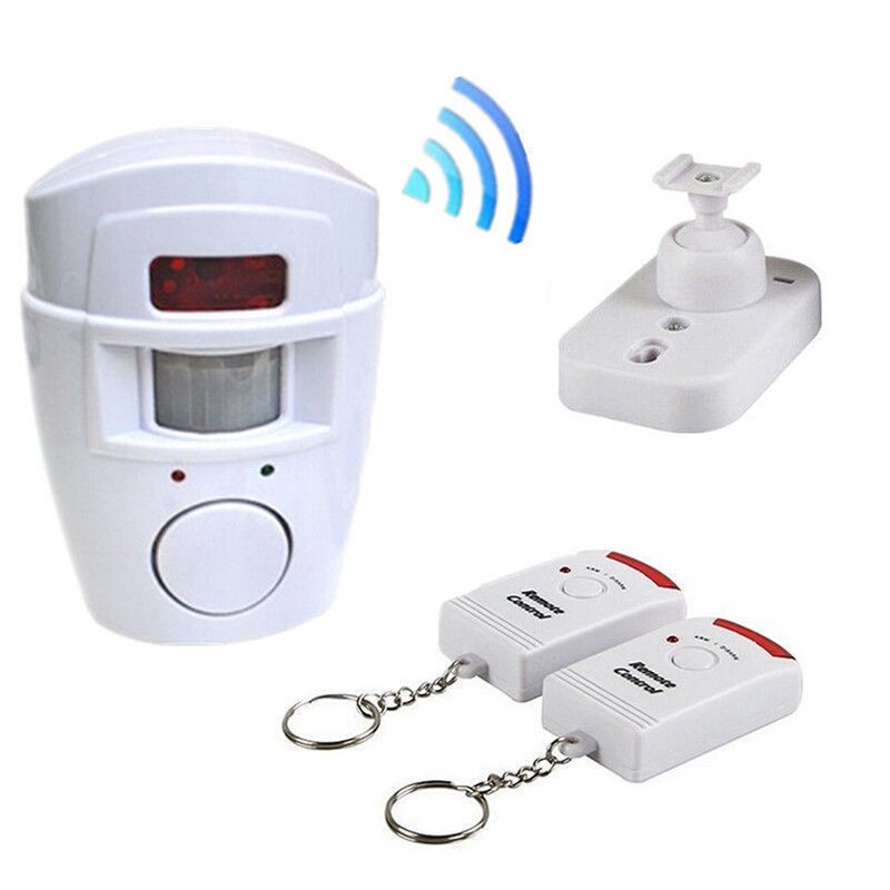 2 Remote Controller Wireless Home Security Motion Sensing Alarm Security Device with Remote Control for Garden Sheds Garage PR
