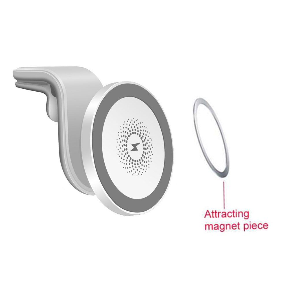 15W Magnetische Wireless Car Charger Qi Opladers Voor Iphone 12 Pro Max Mini 11 Xs Xr X 8 Samsung telefoon Houder Snelle Laadstation: White