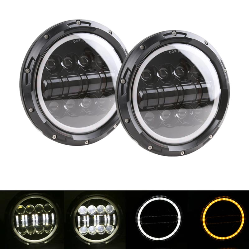 Voor Lada Niva 4X4 7 ''Led Koplamp H4 Hoge Dimlicht Ronde Auto Running Lights Koplamp Voor jeep Wrangler Jk Land Rover Verdedigen
