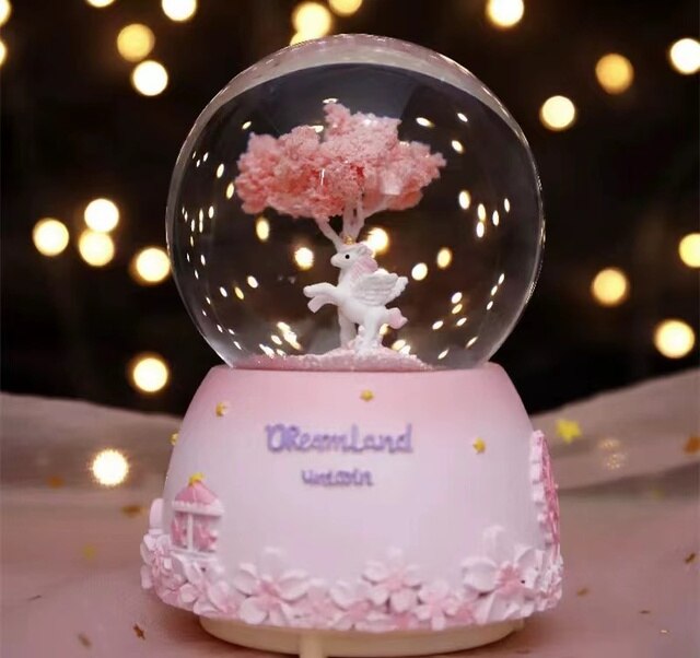 Neue kristall ball kinder musik box musik box feder senden mädchen freundin valentinstag: Rot