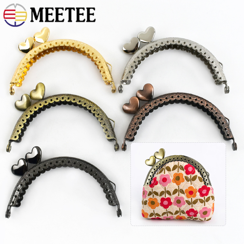 1/2/5/10 Stuks 8.5 Cm Reliëf Metalen Portemonnee Frame Tassen Handvat Portemonnee Kus Sluiting Handgemaakte Naaien Beugels Charms Diy Tas Accessoires