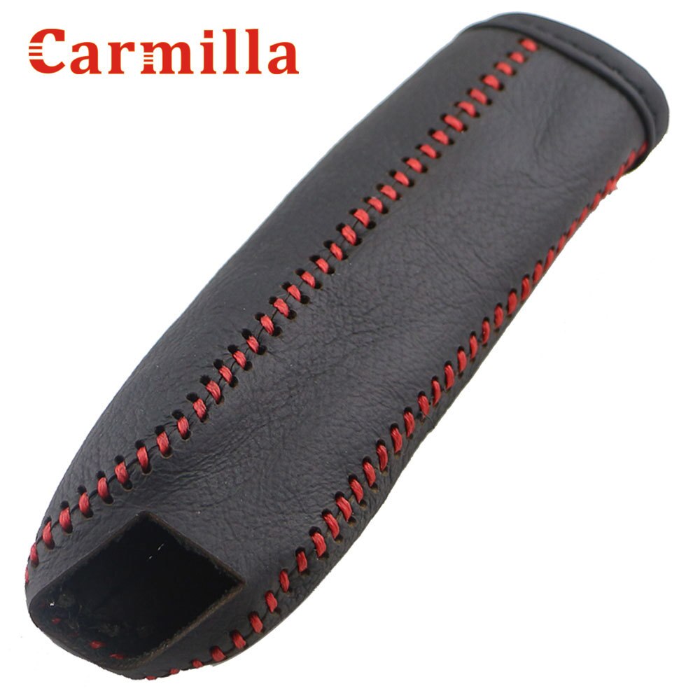 Carmilla-perilla de palanca de cambios de coche, cubierta protectora de cuero AT MT, collares de cambio de marchas, cubierta de freno de mano para Ford MK7