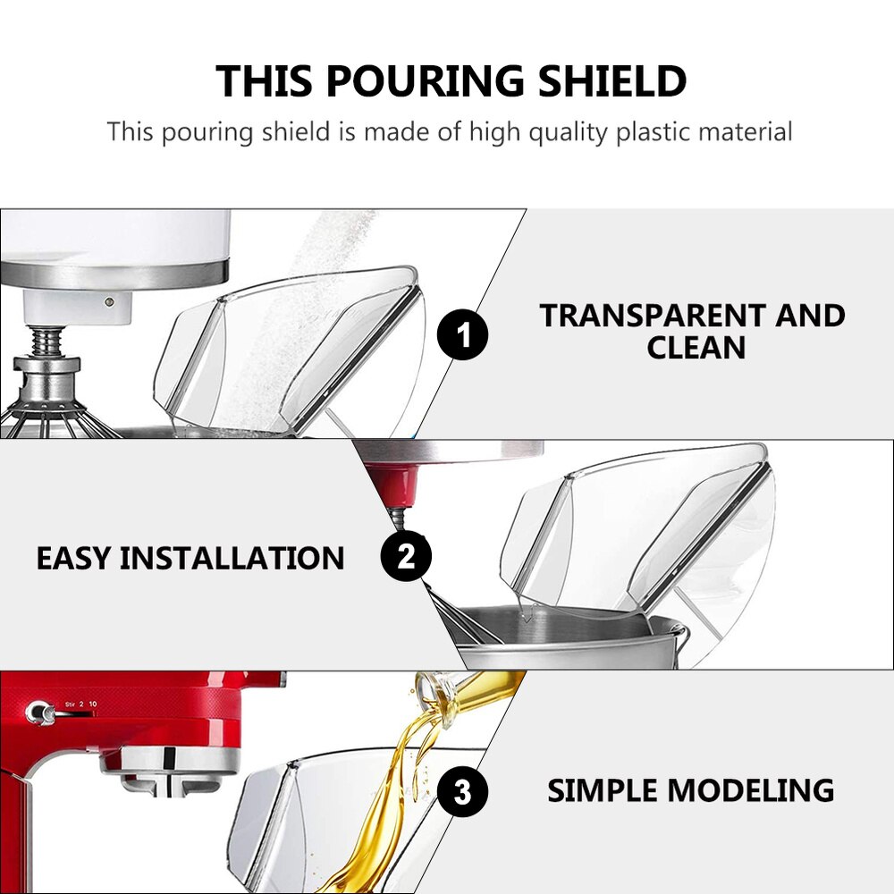 Kitchen Pouring Shield Mixing Bowl Splash-proof Guard Mixer Oil-proof Cover