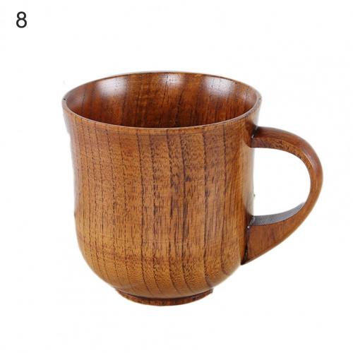 Wooden Cup Reusable Tea Coffee Milk Wine Heat Insulation Water Cup Water Drinkware Water Bottle Kitchen Bar Drinkware: 08