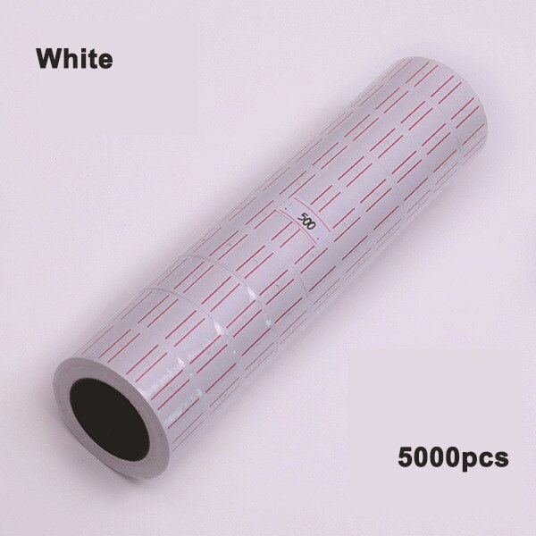 10 Rolls (6000Labels) wit Zelfklevend Prijs Label Label Sticker Kantoorbenodigdheden Enkele Rij Supermarkt Prijs Papieren Etiketten: 5000pcs