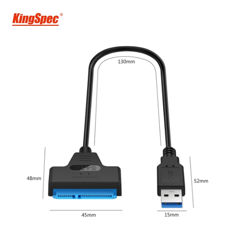 KingSpec USB 3.0 SATA Cable Sata III to USB 3.0 Adapter Up to 6 Gbps Support 2.5 Inches External HDD SSD Hard Drive 22 Pin Sata3