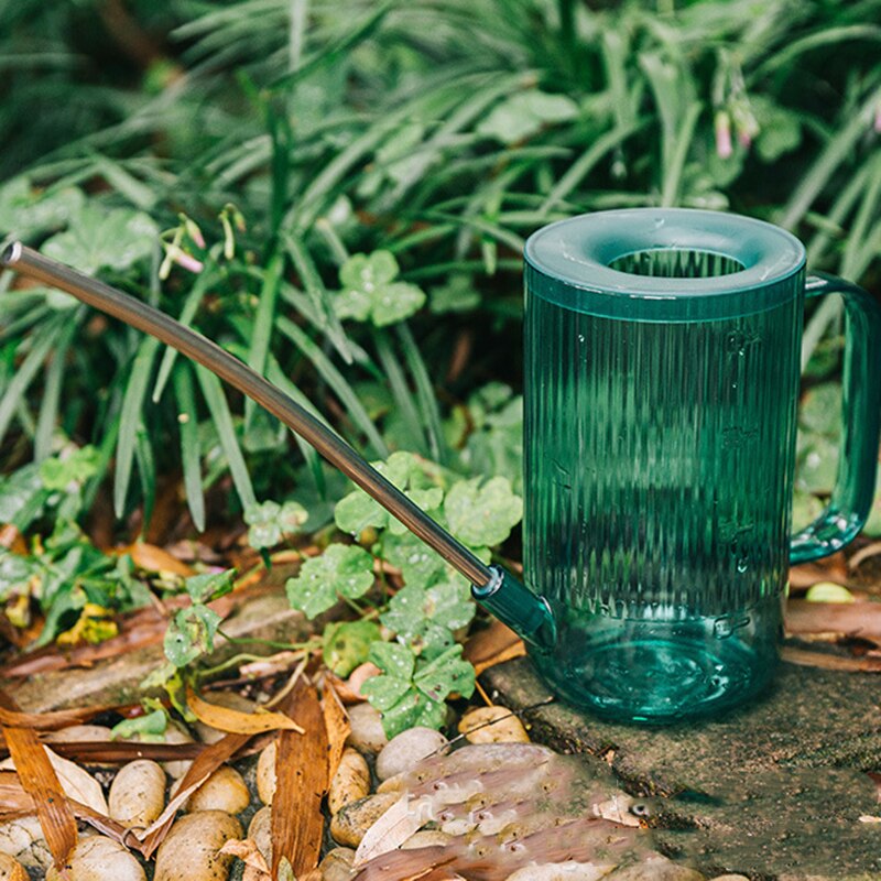 1L Plastic Watering Can Pot Plastic Long Mouth Garden Plants Watering Tool EL