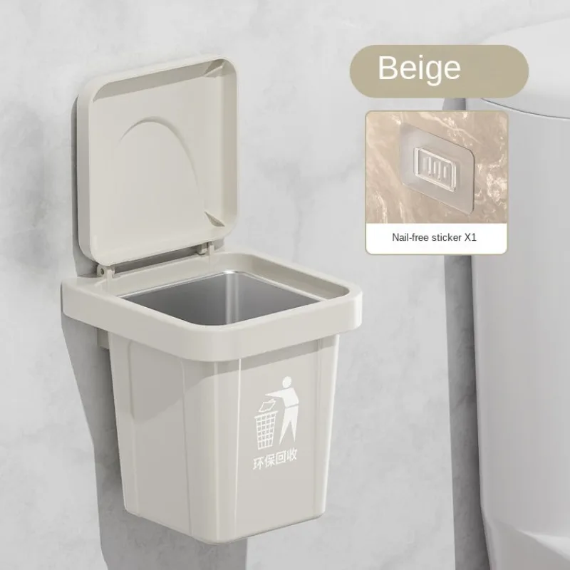 Bærbart askebeger, søppelbøtte-askebeger med lokk, askebeger i rustfritt stål, vegghengt bad, askebeger mot flyveaske: Hvit