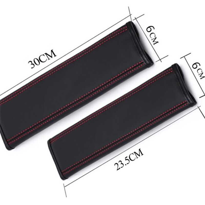 Autogordel interieur kussen, zachte lederen autogordel hoes nekkussen, veiligheidsgordel schouderkussen, rood