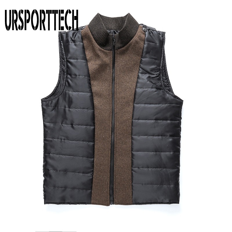 Vinter varm uldblanding frakke herre tyk overfrakke topcoat herre enkeltradede jakker og frakker med justerbar vest herrefrakke