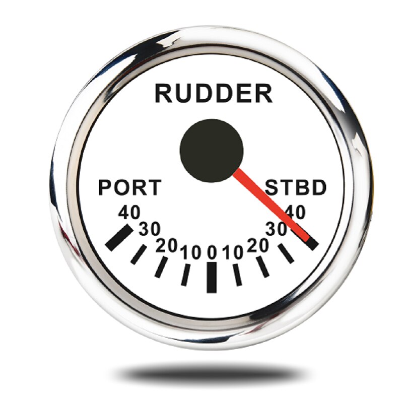 Rudder Angle Indicator Gauge 52mm 316 Stainless Steel Bezel Sail Boat Rudder Angle Indicator With Red Backlight 9-32V